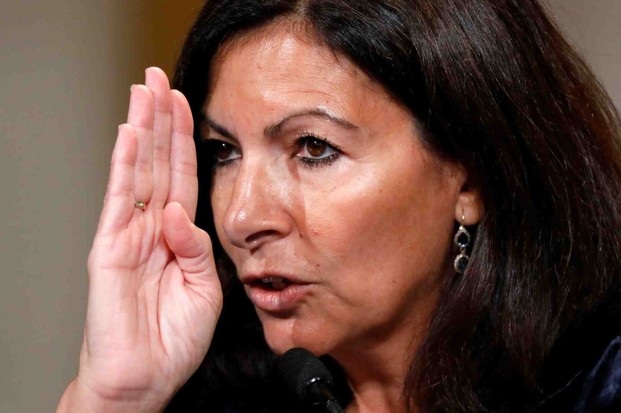 La maire de Paris Anne Hidalgo, lors du Sommet des GovTech, à la mairie de Paris.