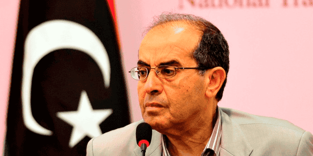 L'ancien chef de l'exécutif de transition libyen, Mahmoud Jibril, lors d'une conférence de presse à Benghazi, le 18 septembre 2011.