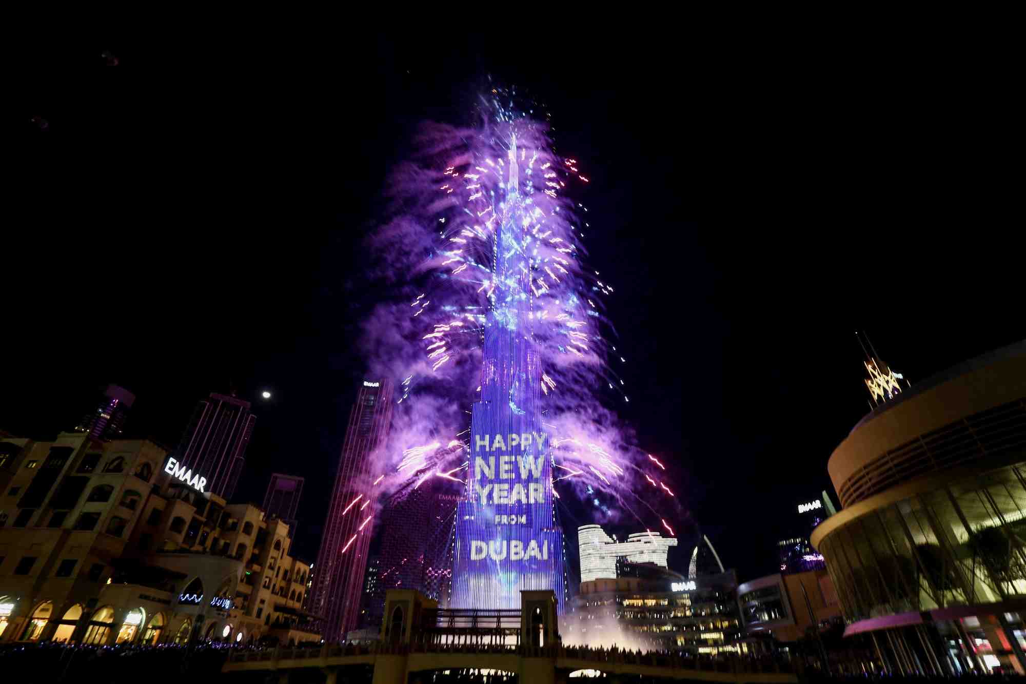 Photo de la celebration du nouvel an a dubai