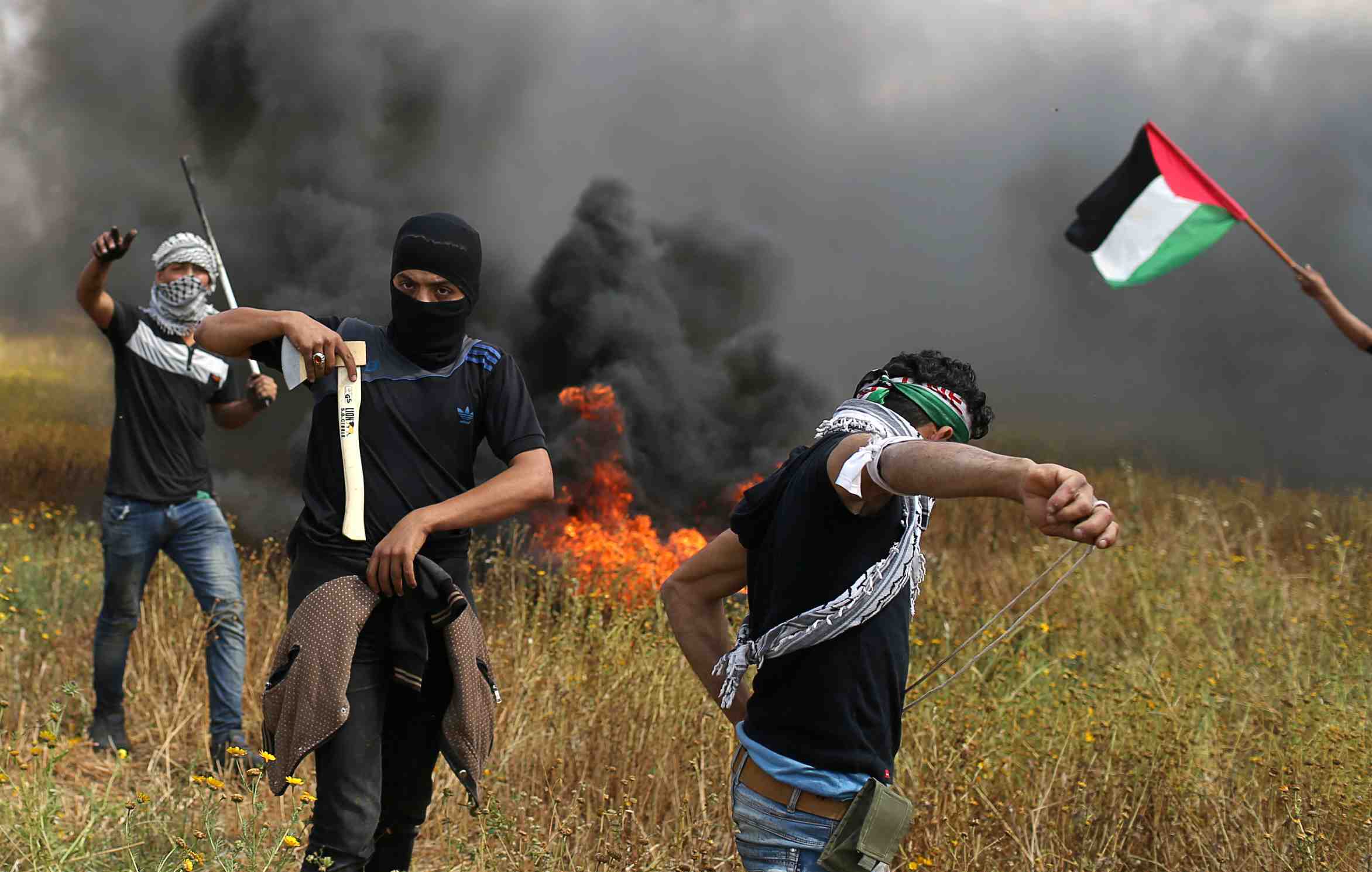 Nouveau rassemblement de palestiniens dans la bande de gaza