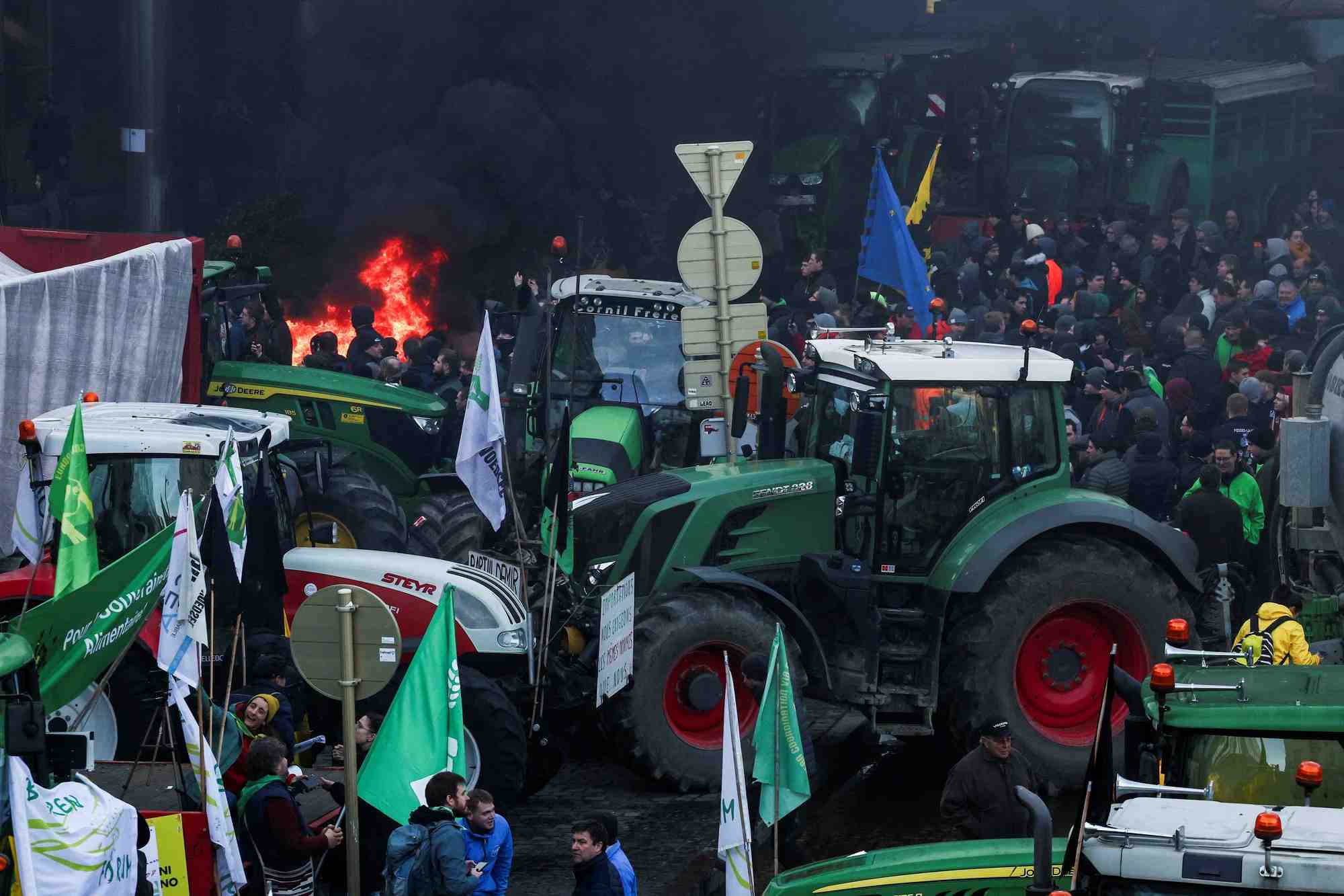 Manifestation des agriculteurs a bruxelles