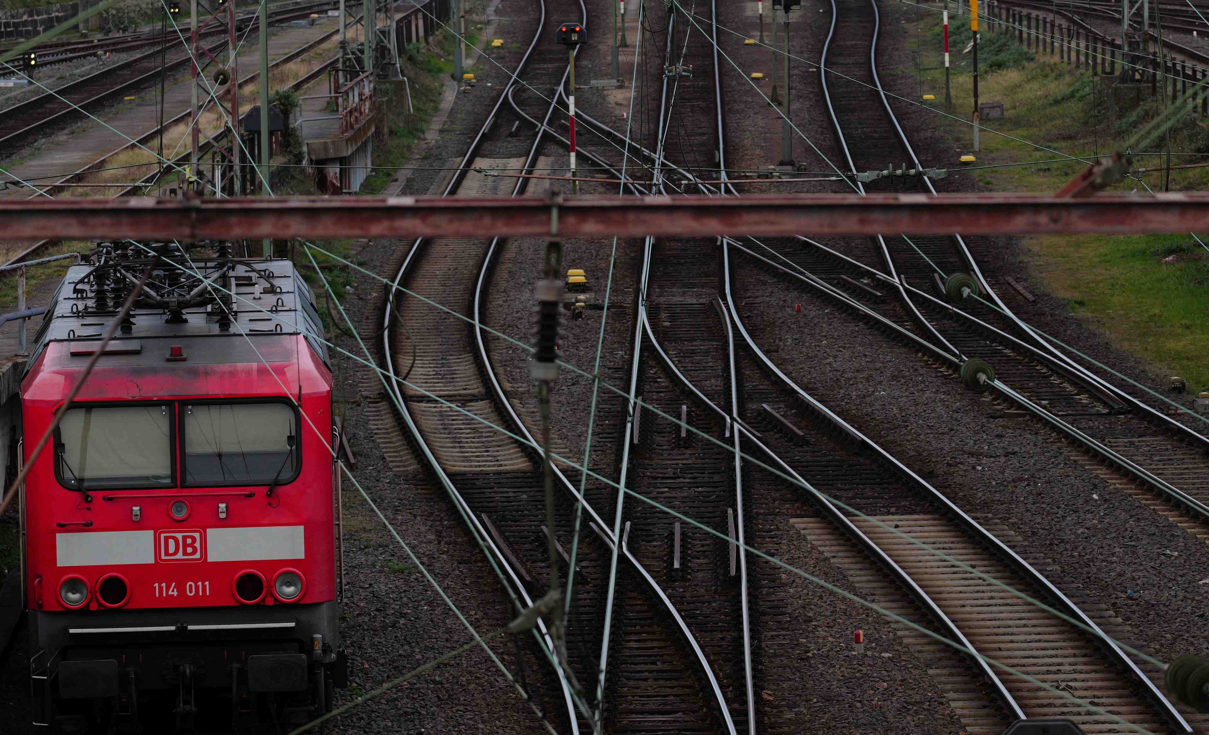 Une locomotive pres de la gare centrale de francfort