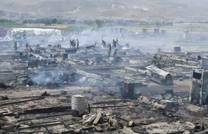 Incendie dans un camp de refugies syriens au liban, un mort