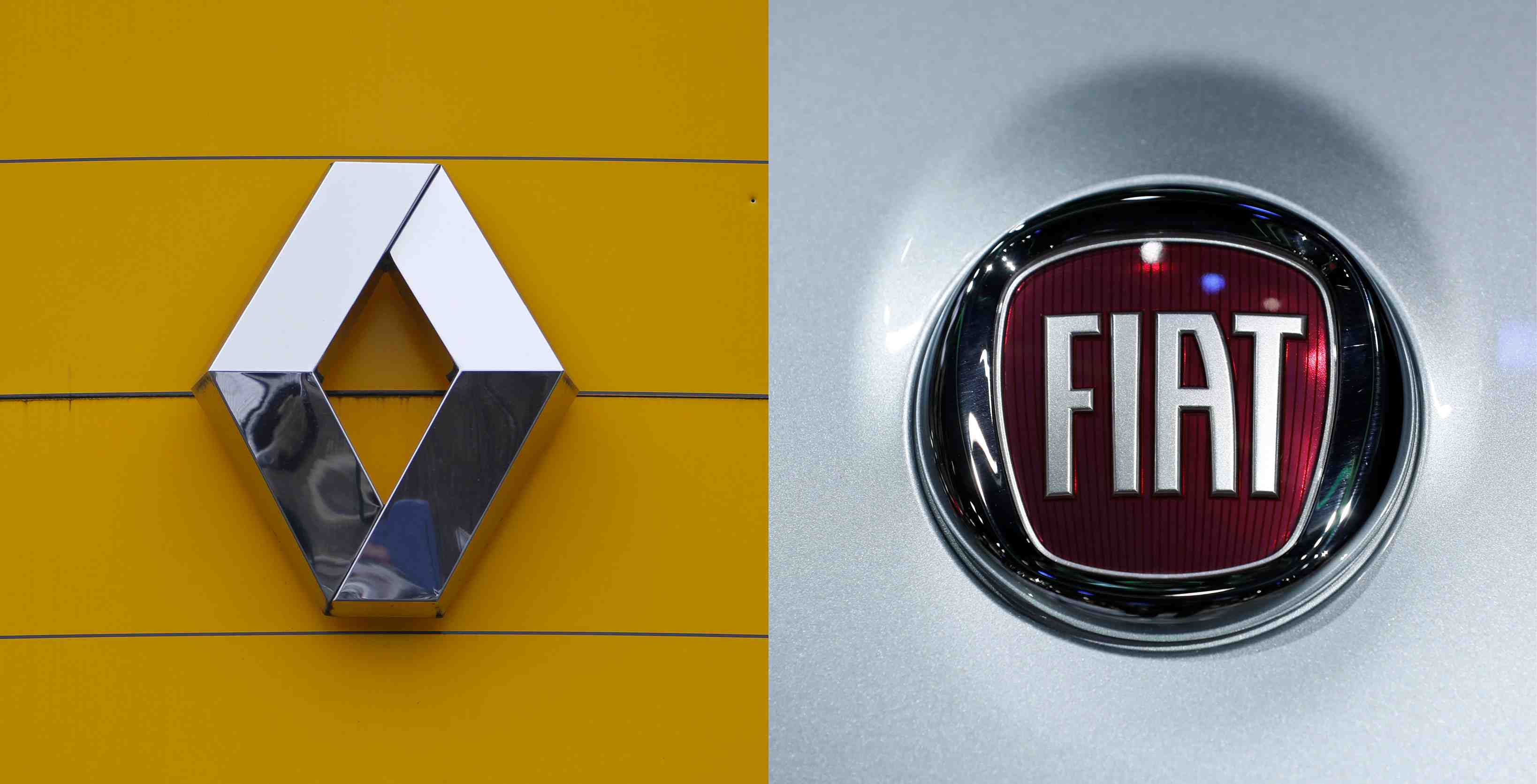 Renault-FCA, fusion, logos composite,