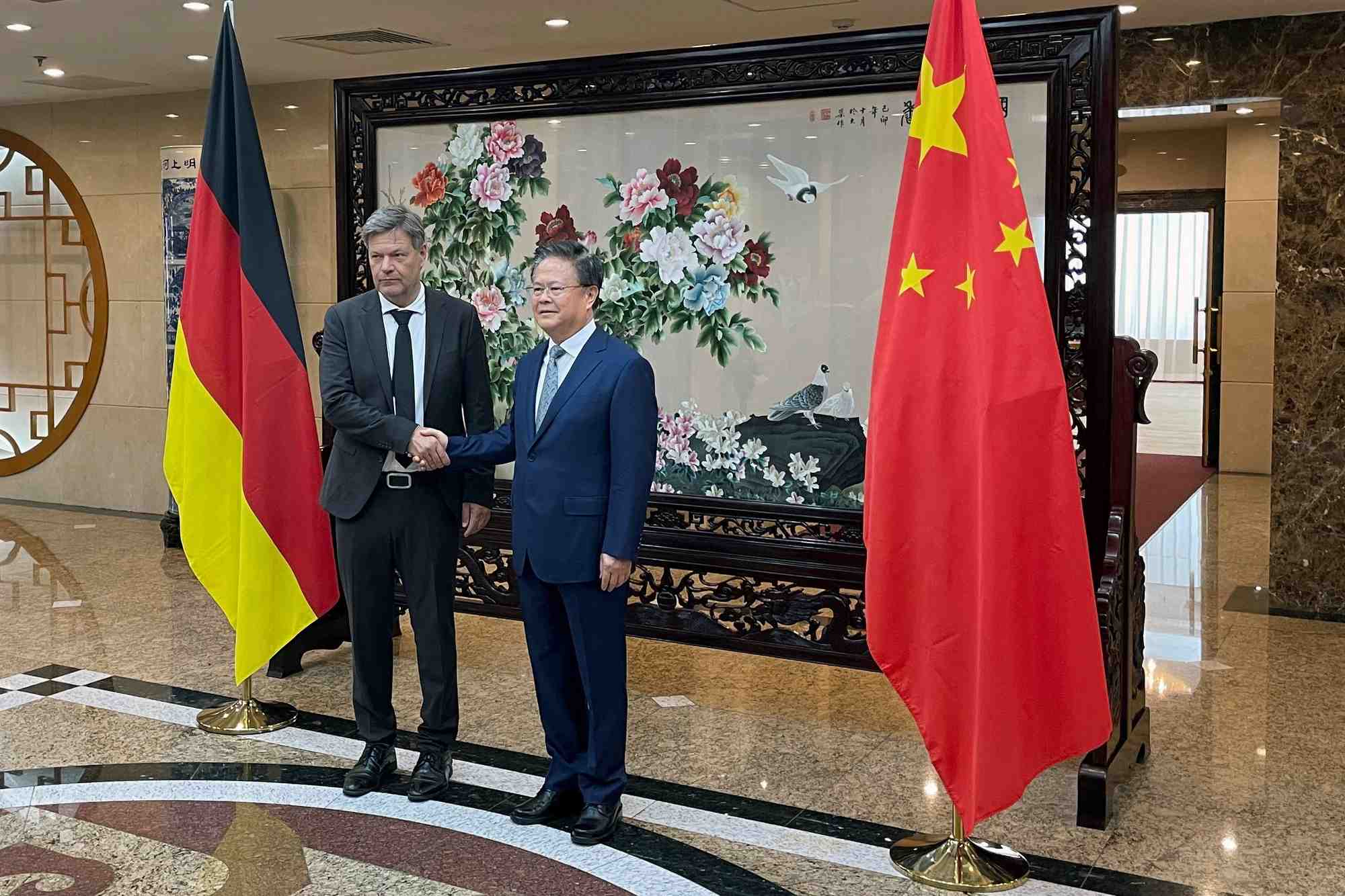 Le vice-chancelier allemand et ministre de l'economie robert habeck en visite en chine