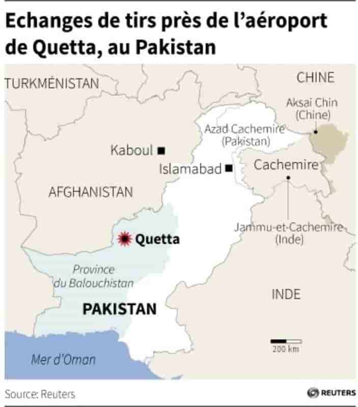 Échanges de tirs près d'un aéroport dans l'ouest du Pakistan