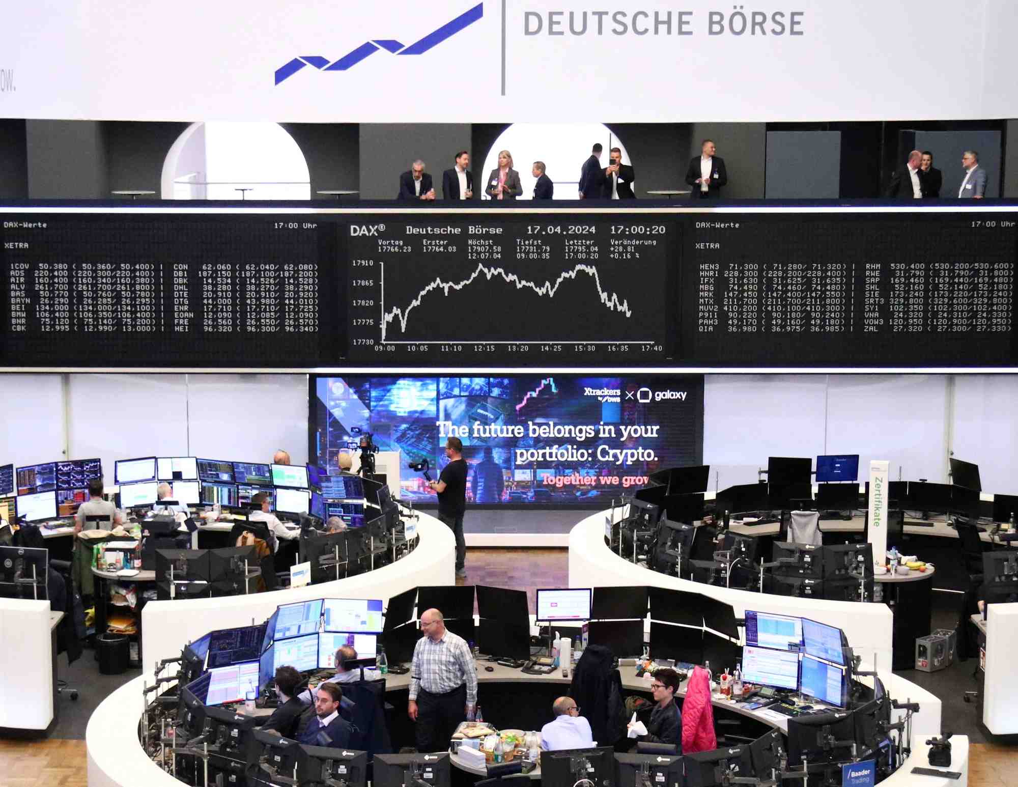 Photo du graphique de l'indice des actions allemandes dax a la bourse de francfort