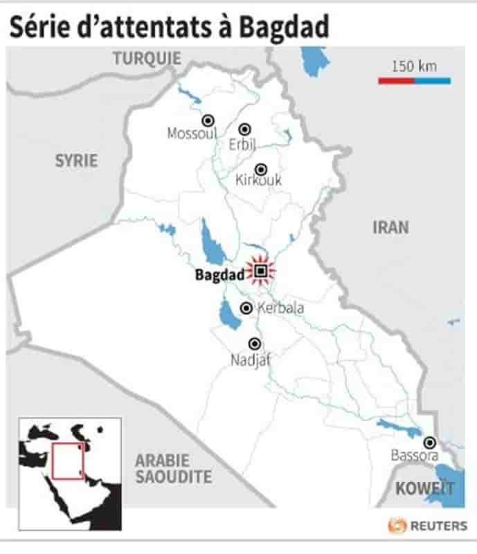 Seize morts dans une série d'attentats à Bagdad