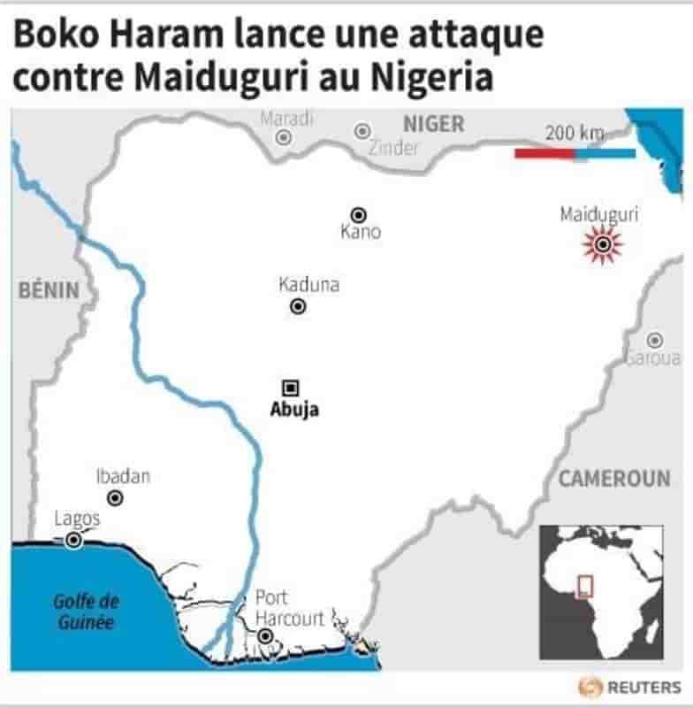 Boko haram lance une attaque contre maiduguri au nigeria