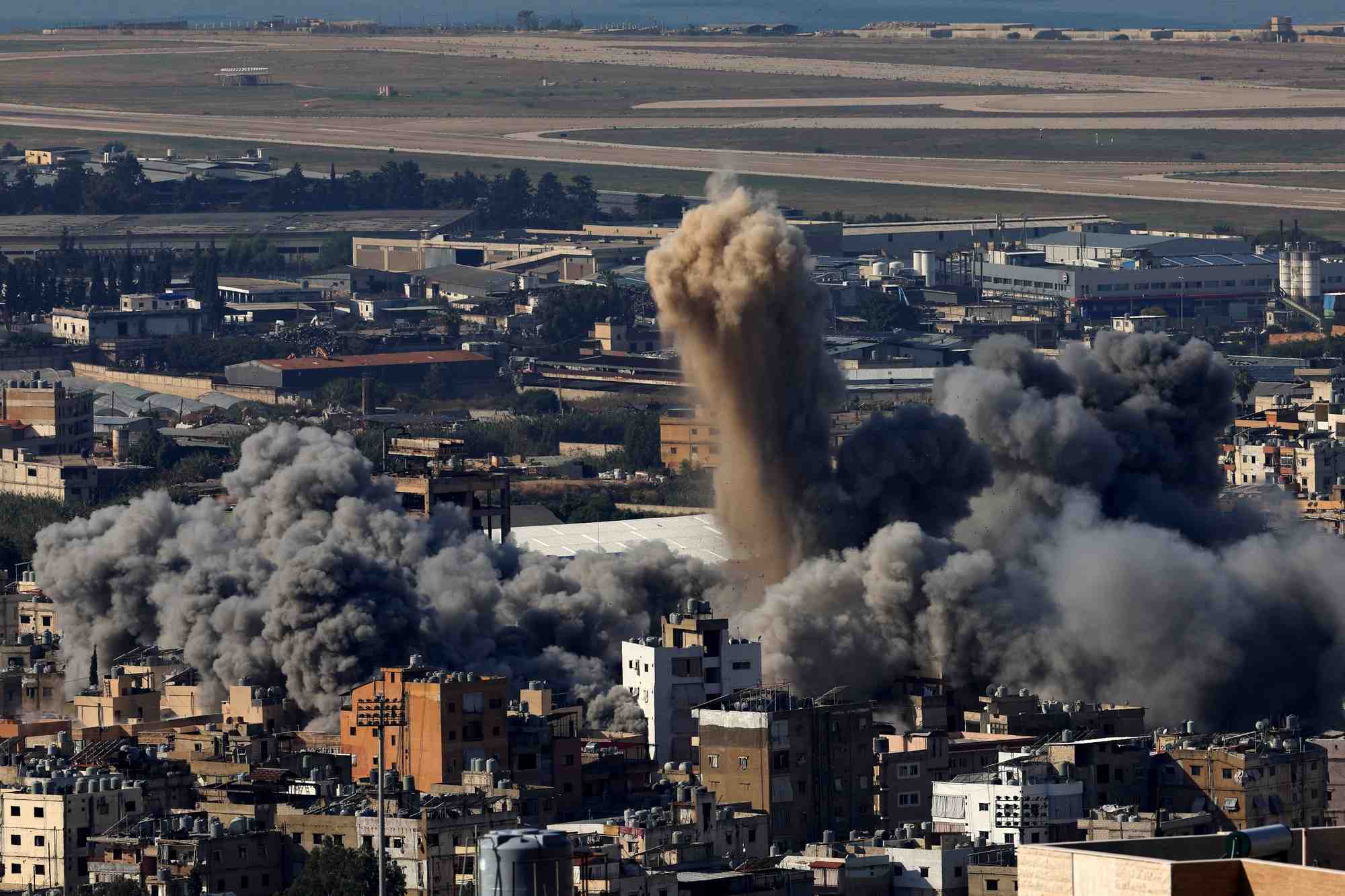 Consequences d'une frappe israelienne a beyrouth, en liban
