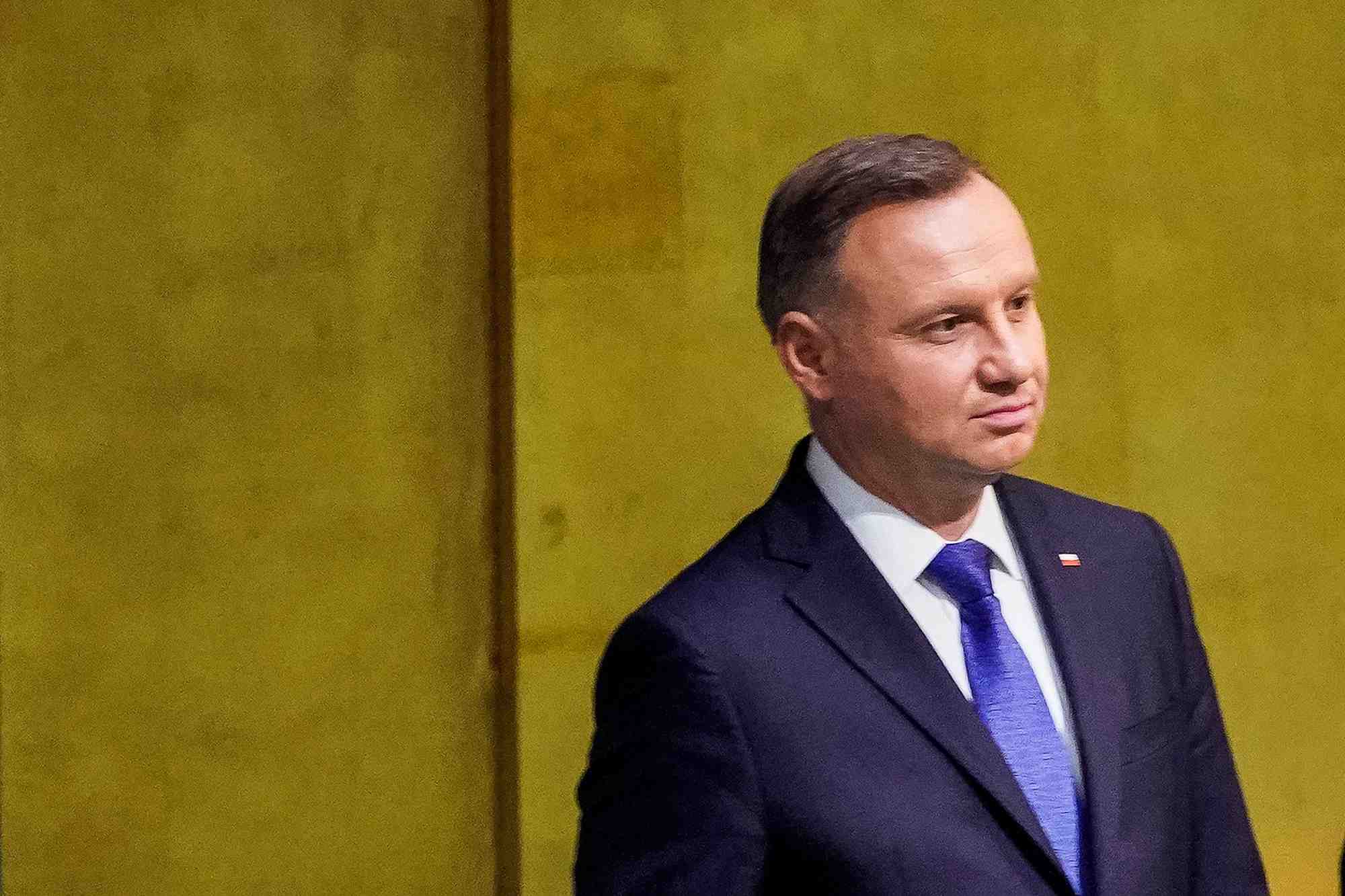 Le president polonais andrzej duda lors de l'assemblee generale des nations unies a new york