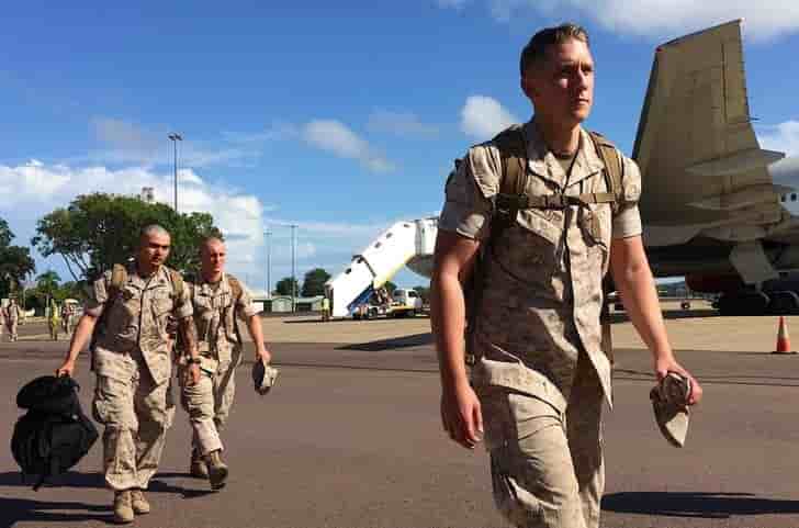 Plus d'un millier de marines debarquent en australie