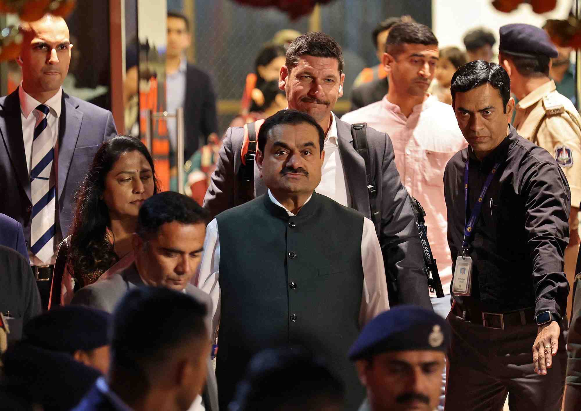 Le president du groupe adani, gautam adani, lors des celebrations pre-nuptiales d'anant ambani et de radhika merchant en inde