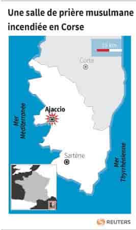 Une salle de priere musulmane incendiee en corse