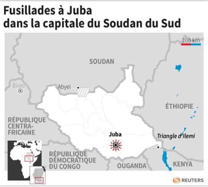 Fusillades entendues dans la capitale du Soudan du Sud