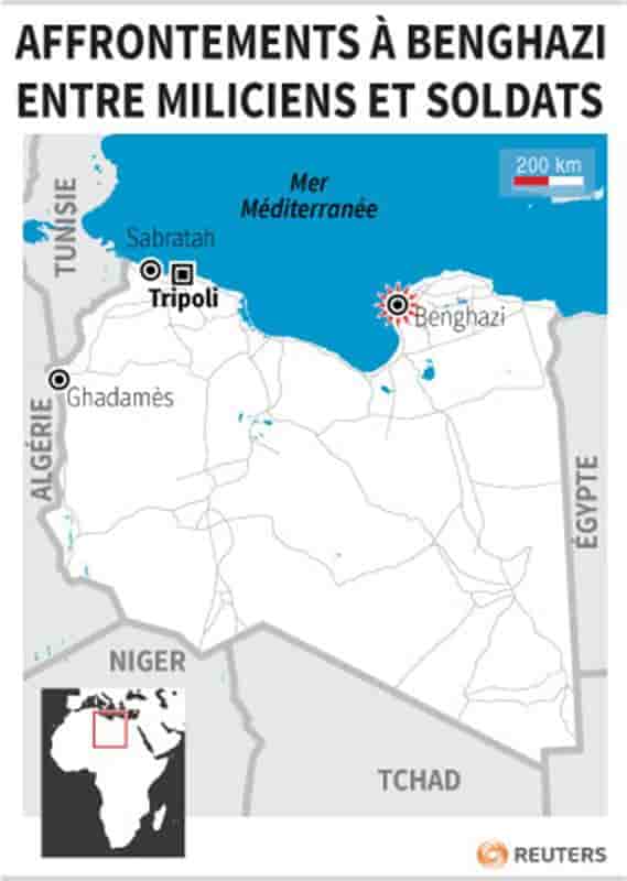Quatre soldats libyens tués dans des combats à Benghazi
