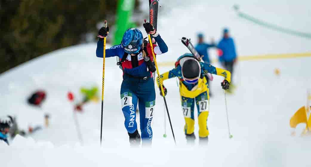 La Française Emily Harrop le 25 janvier, pendant l’étape de Coupe du monde à Andorre, est l'une des grande favorite du sprint, suite à trois succès lors de la Coupe du monde du début de saison.