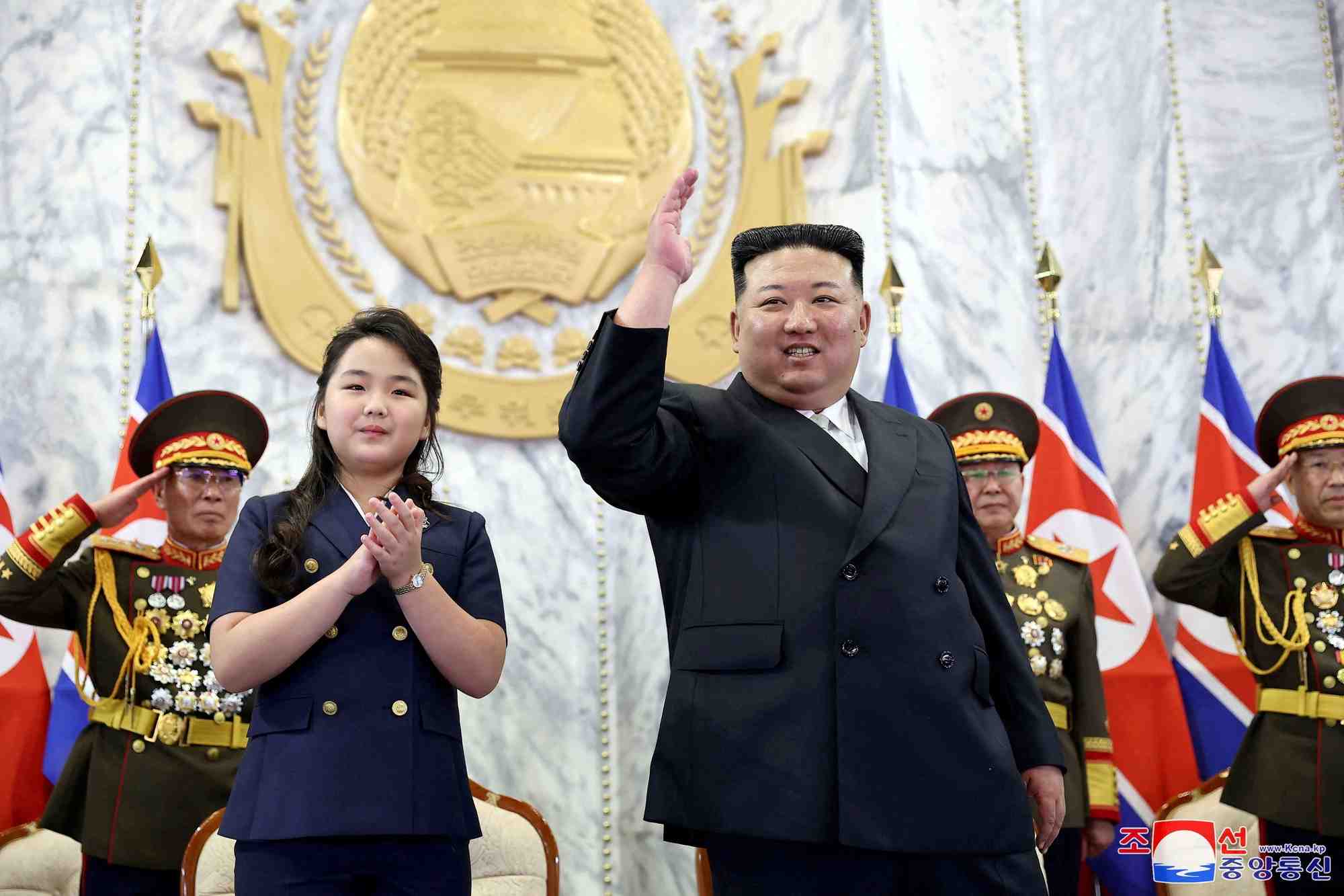 Photo du dirigeant nord-coreen kim jong-un qui celebre l'anniversaire de la fondation de la coree du nord
