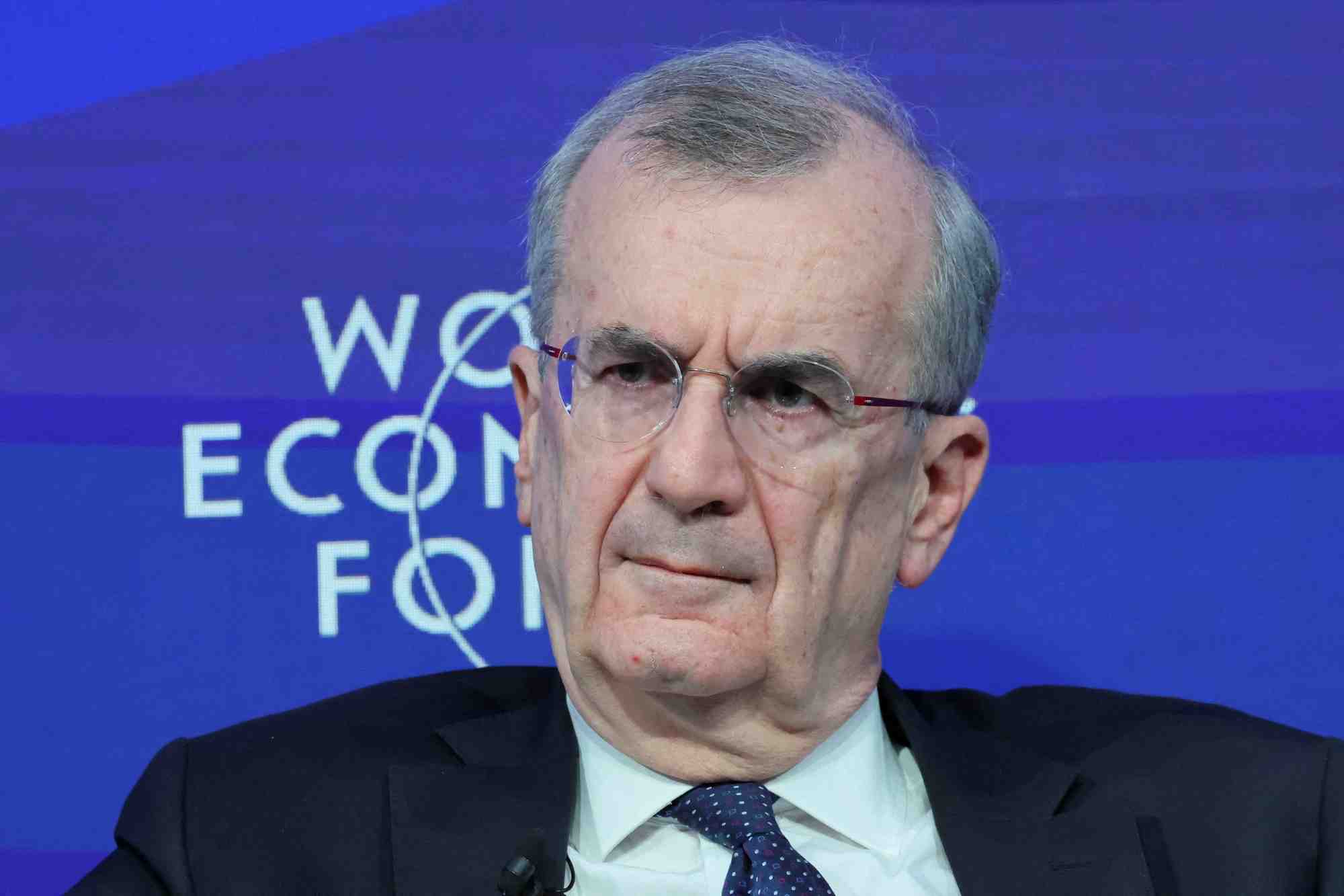 Le gouverneur de la banque de france, francois villeroy de galhau, a davos