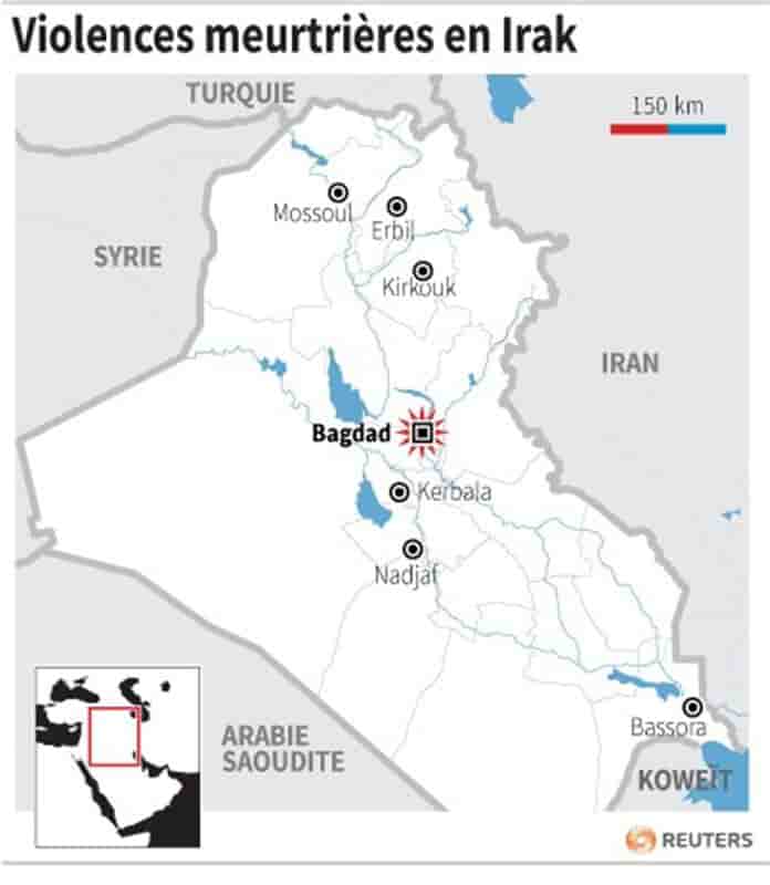 Des violences font 14 morts et 55 blessés à Bagdad