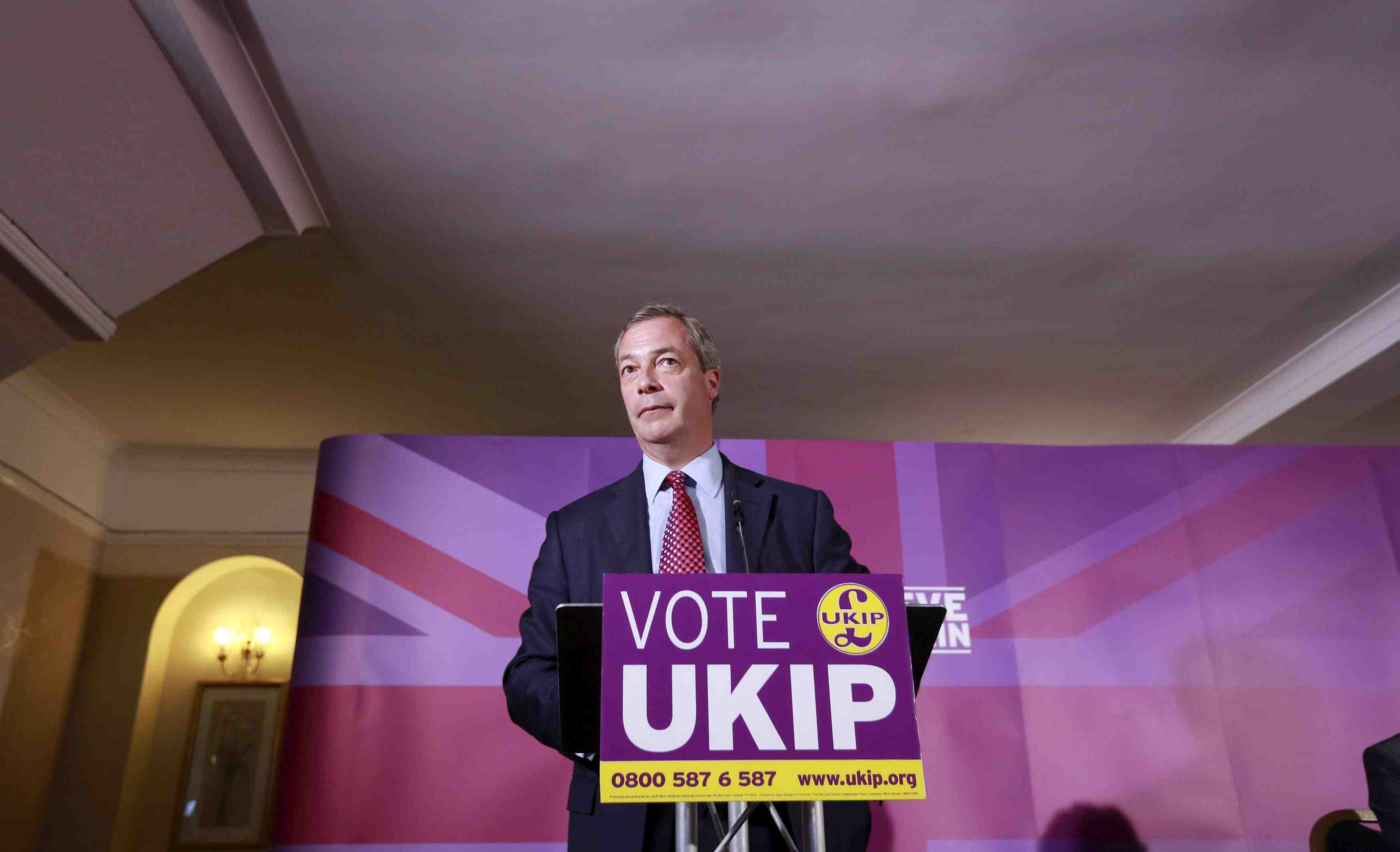 L'ukip de nigel farage a la peine en grande-bretagne