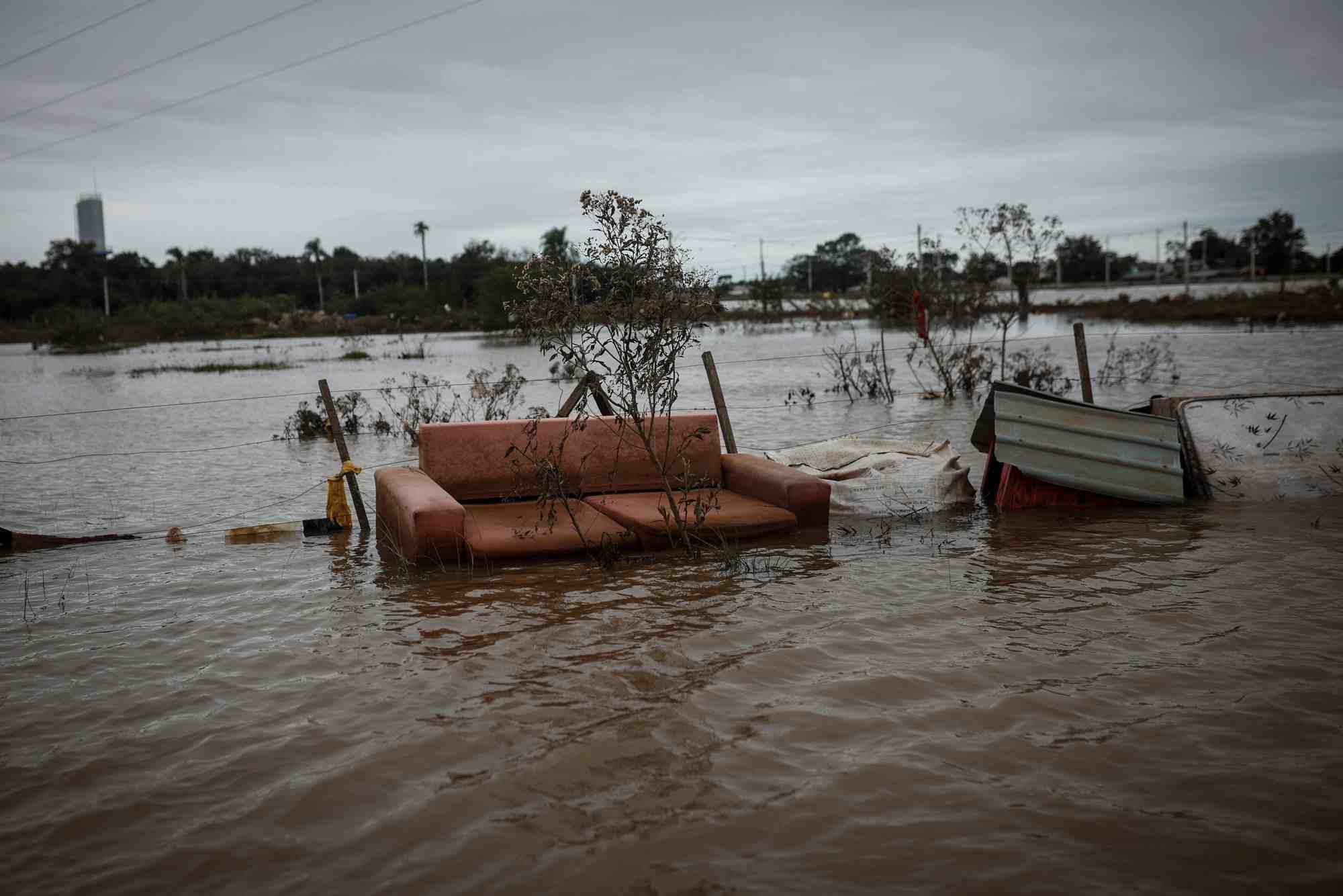 Une rue submergee lors d'une inondation