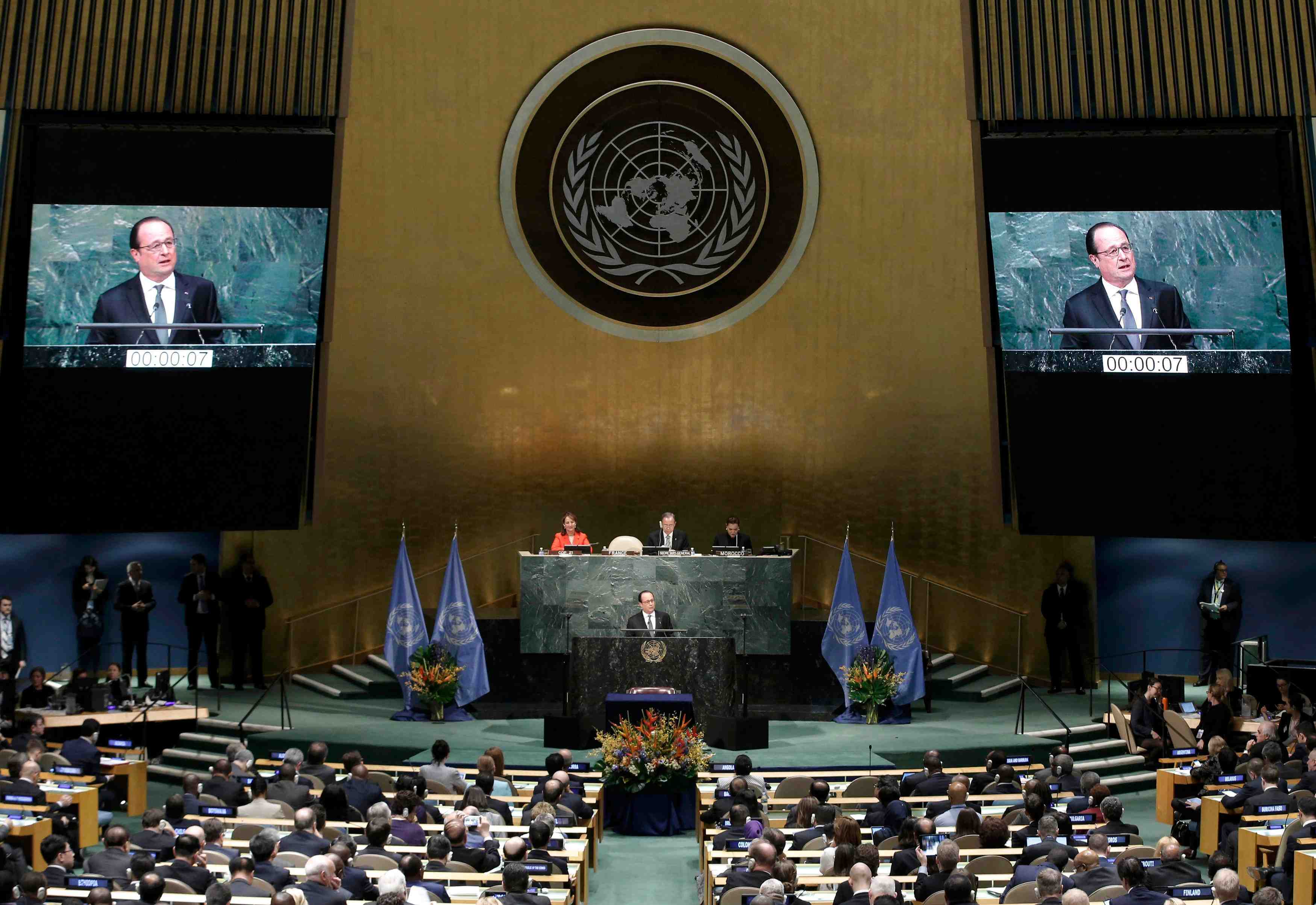 Hollande, avocat de l'urgence climatique a new york