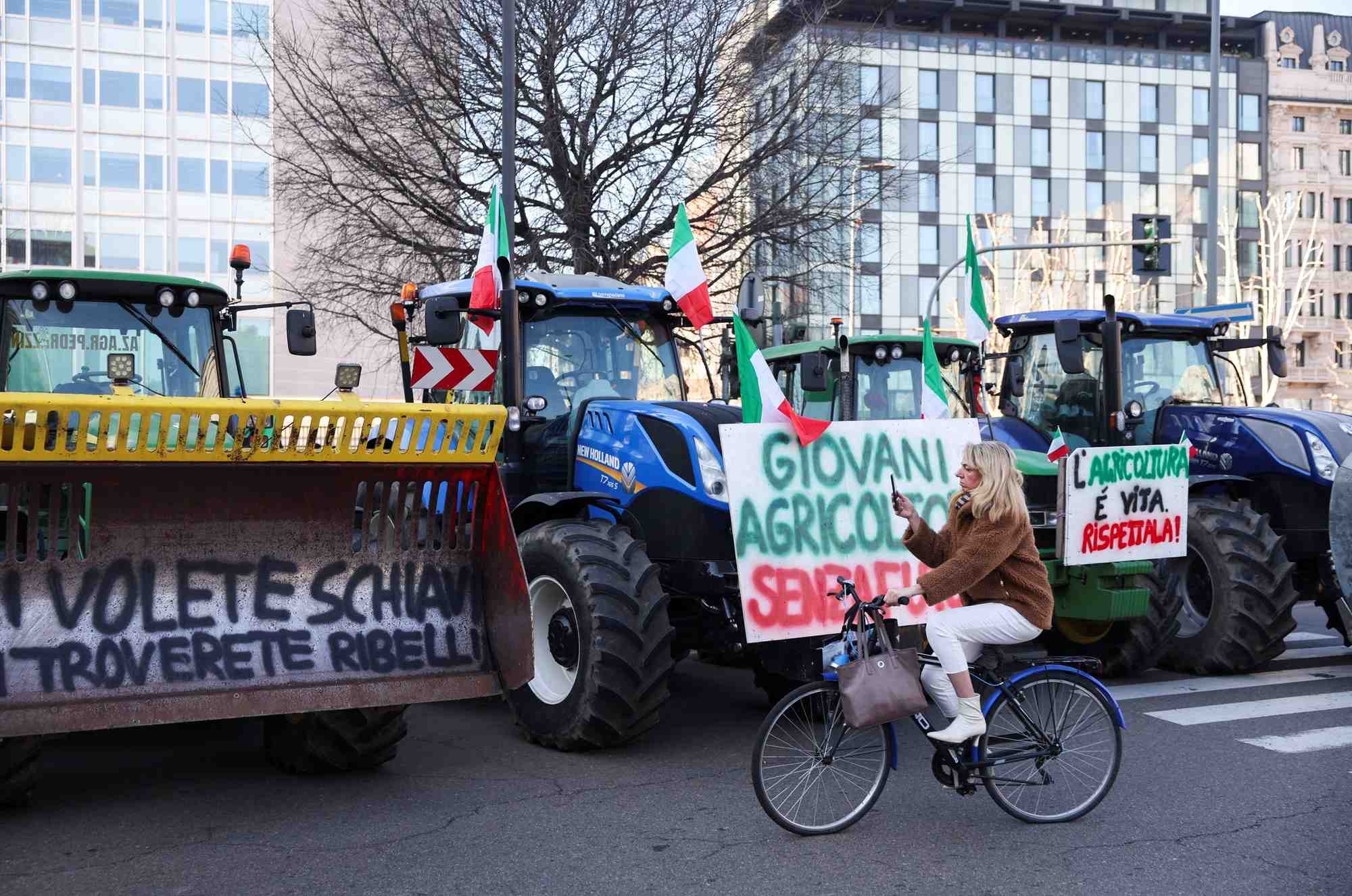 Manifestation des agriculteurs a milan