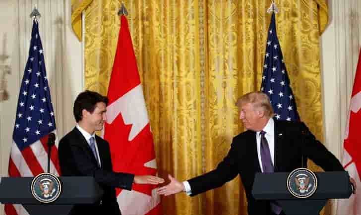 Trump promet a trudeau "d'ajuster" les echanges avec ottawa