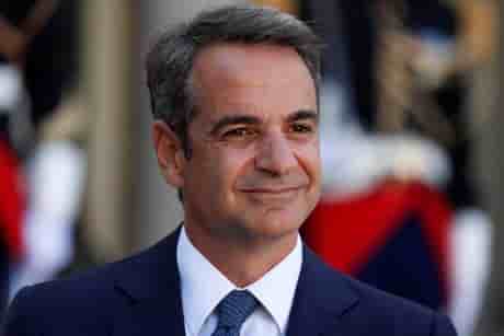 Le Premier ministre grec Kyriakos Mitsotakis, lors de sa visite à l'Elysée le 22 août 2019.
