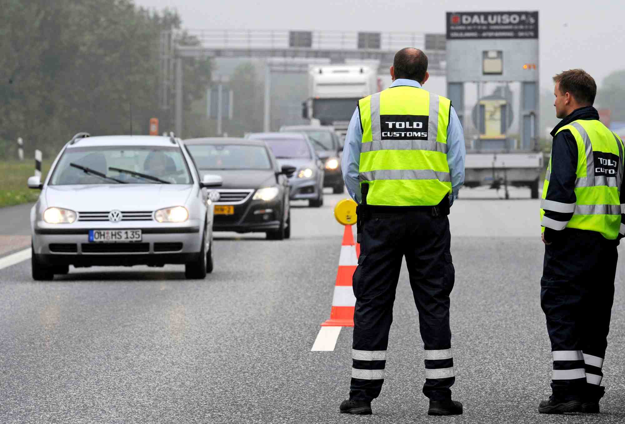 Un poste de controle a la frontiere germano-danoise a froslev