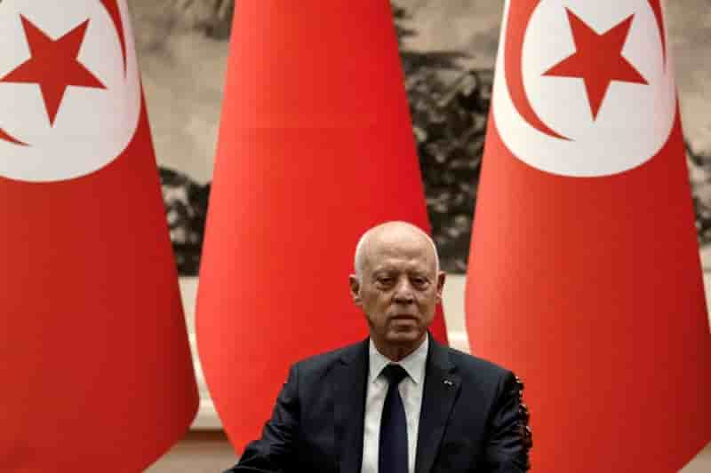 Le president tunisien kais saied lors d'une ceremonie a pekin