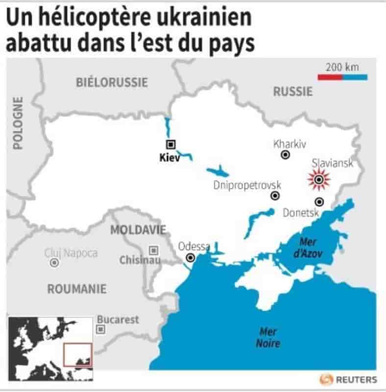 Un hélicoptère ukrainien abattu par des séparatistes, dit Kiev