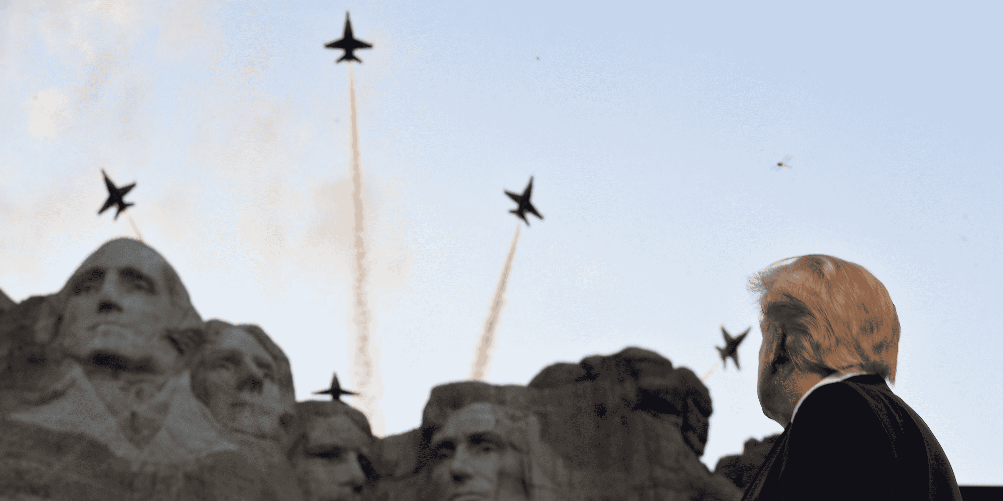 Trump, U.S. Navy Blue Angels, Mount Rushmore