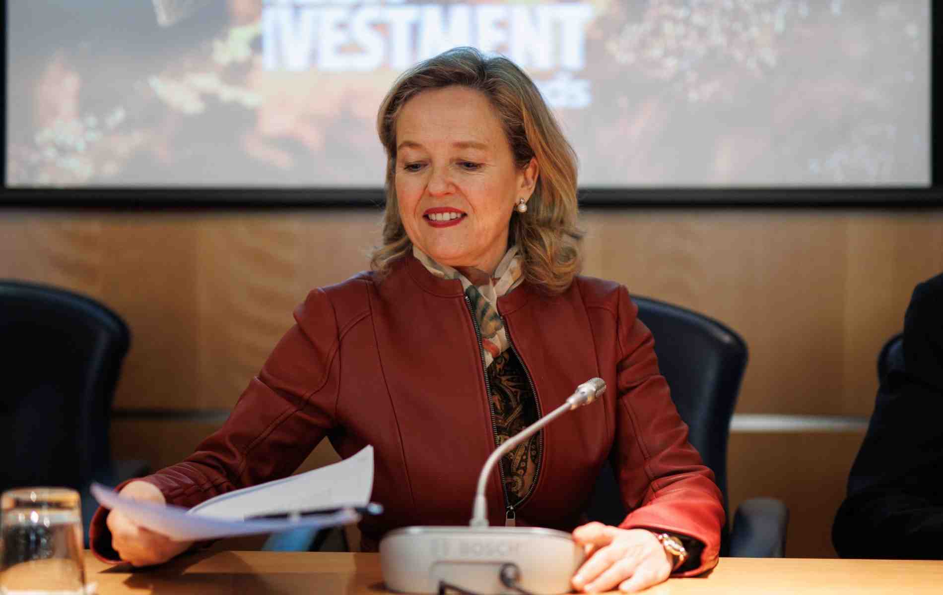 La présidente de la Banque européenne d'investissement (BEI) Nadia Calvino