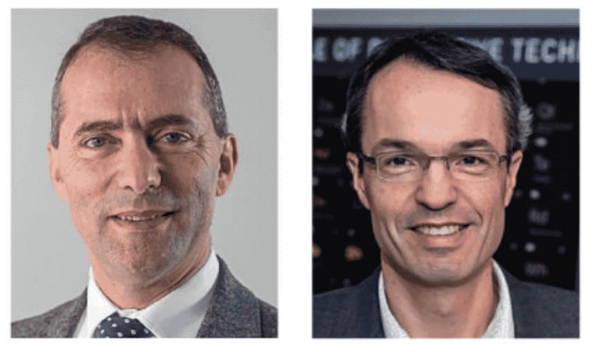 Ariel Sirat (à gauche), en partance pour Airbus, est remplacé par Denis Descheemaeker (à droite) à la direction générale de l'IRT Saint-Exupéry.