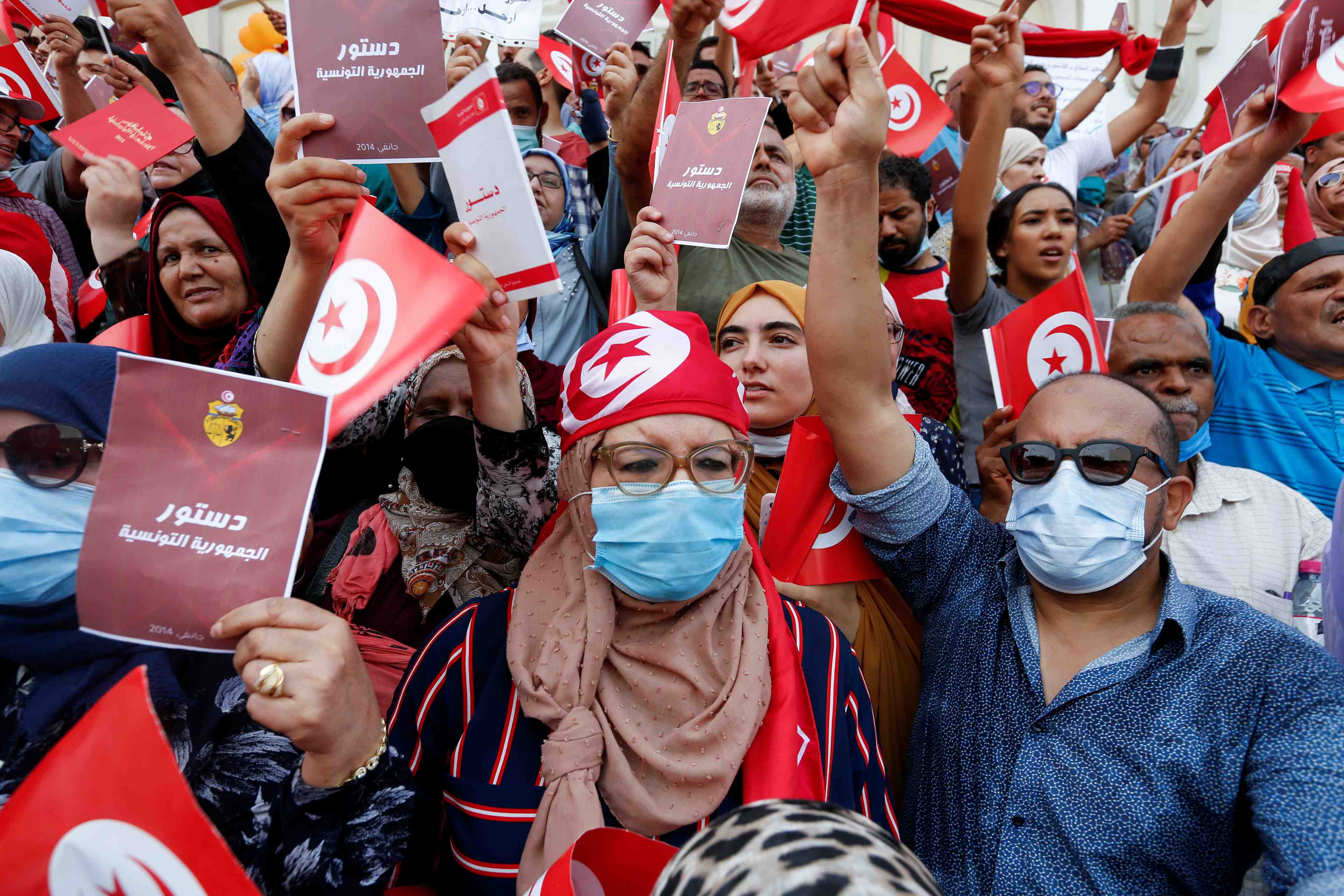 Manifestation a tunis pour demander la demission du president saied