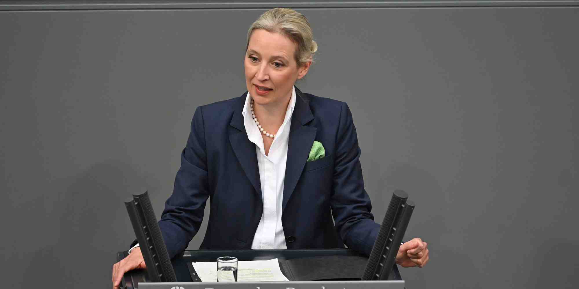 Alice Weidel, chef du parti de l'AfD, l'extrême droite allemande.