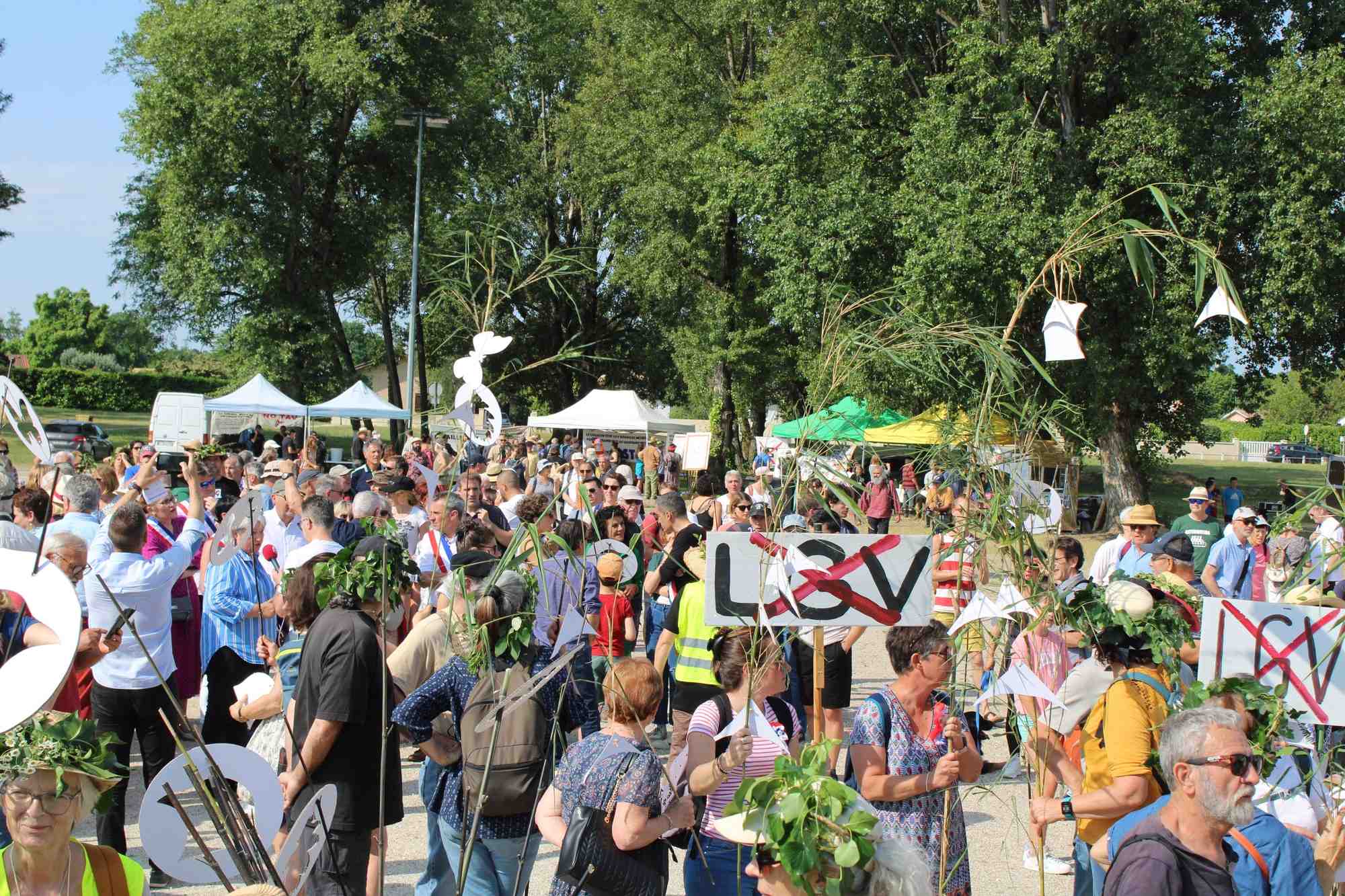 Le 3 juin 2023, les opposants à la LGV Bordeaux-Toulouse manifestaient au sud de Bordeaux.