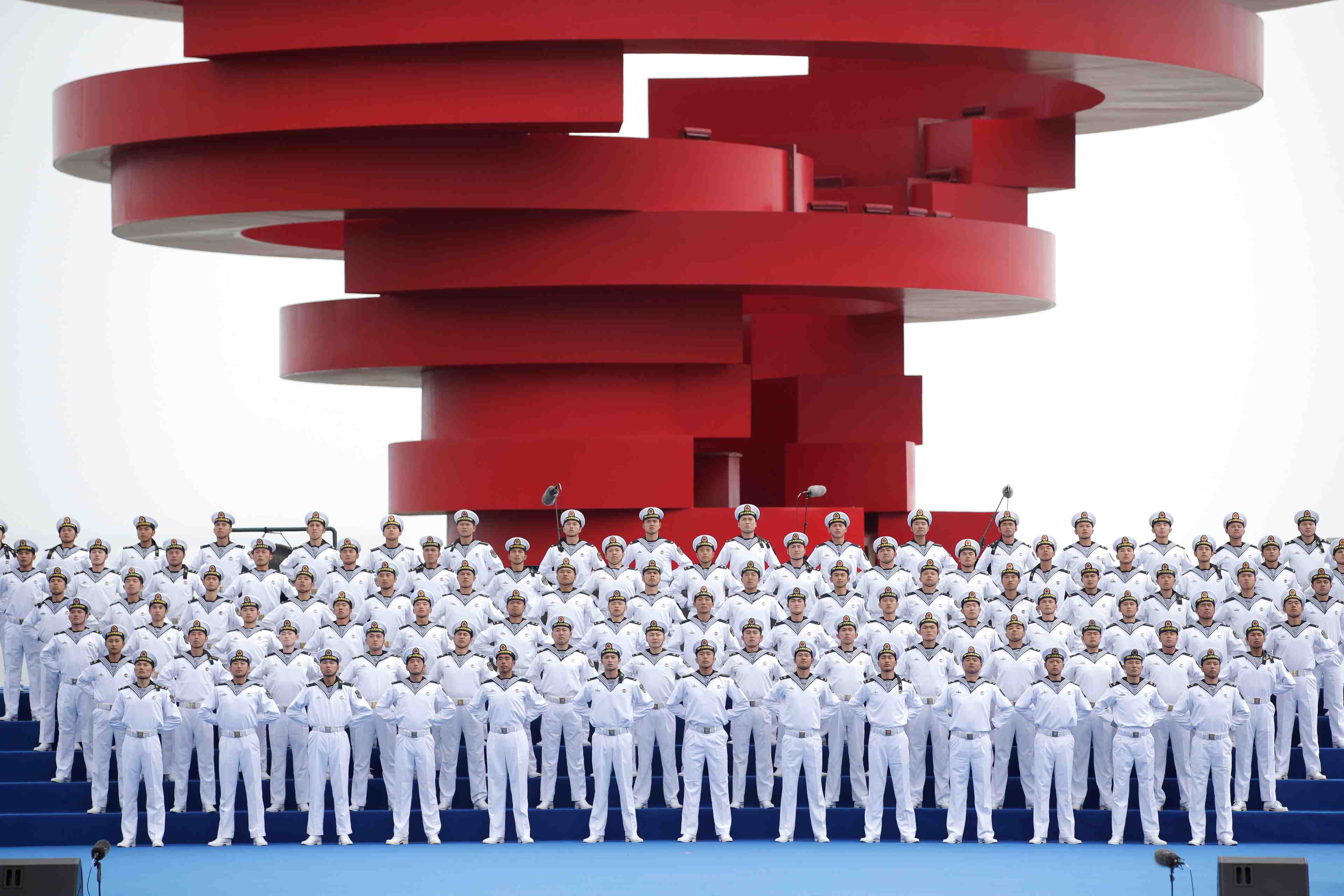La chine celebre en grande pompe les 70 ans de sa marine nationale