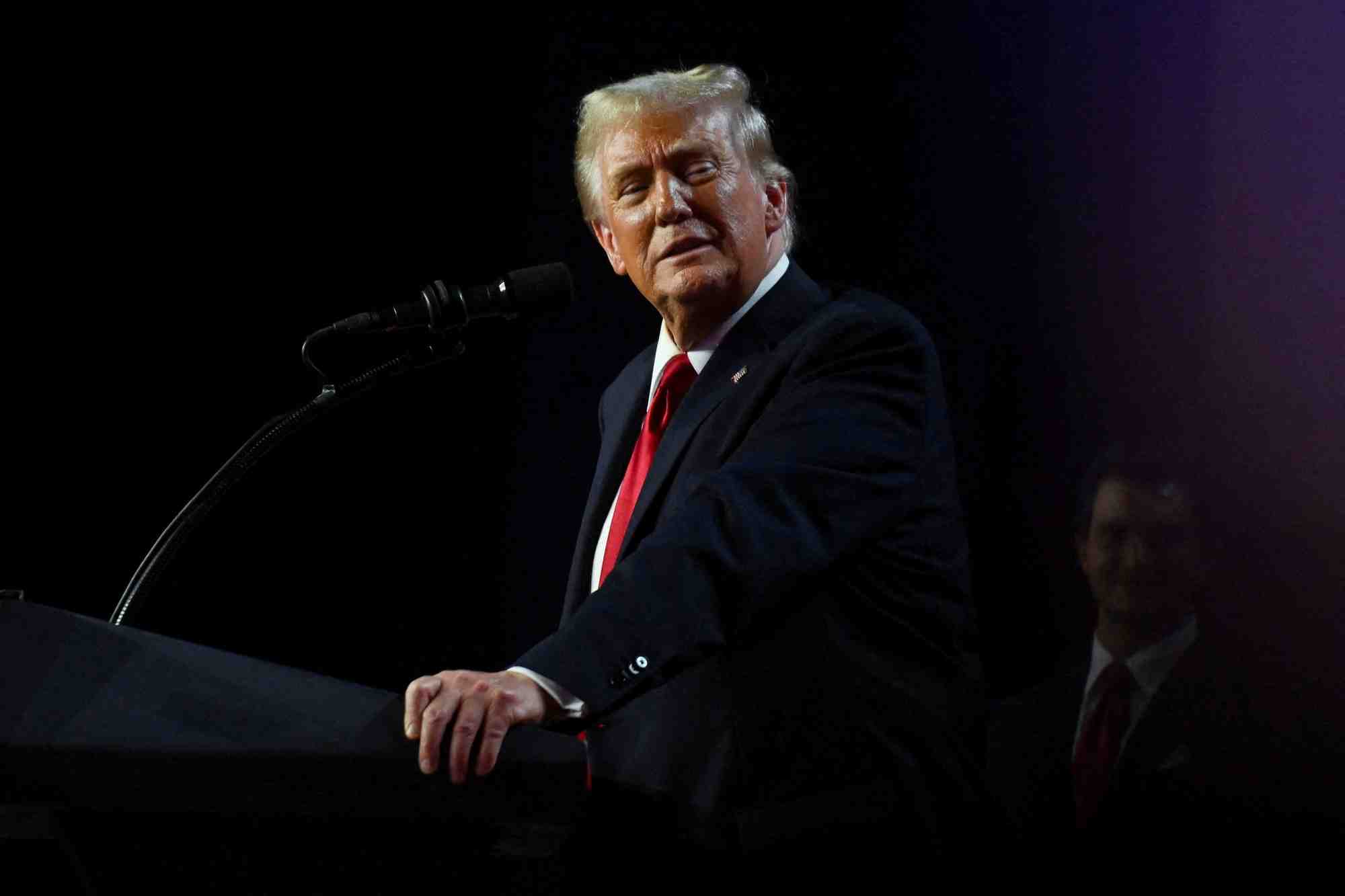 Donald trump au palm beach county convention center, en floride