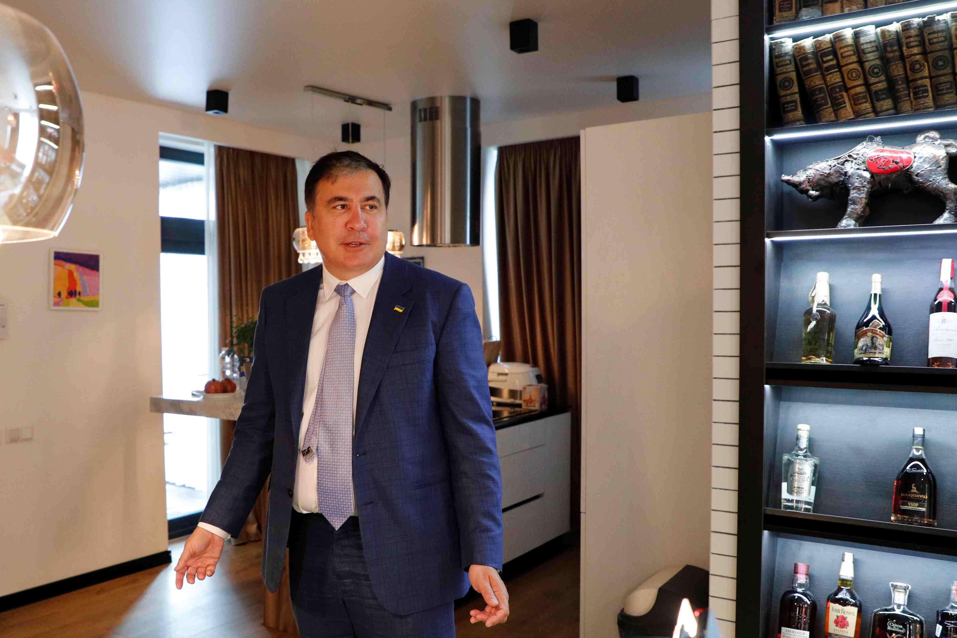 Saakachvili arrete apres son retour en georgie