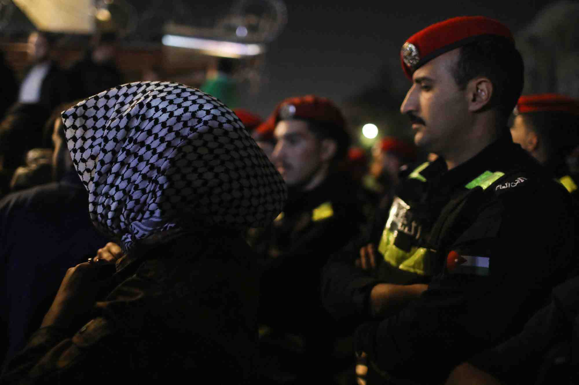 Manifestation de soutien aux palestiniens de gaza, a amman