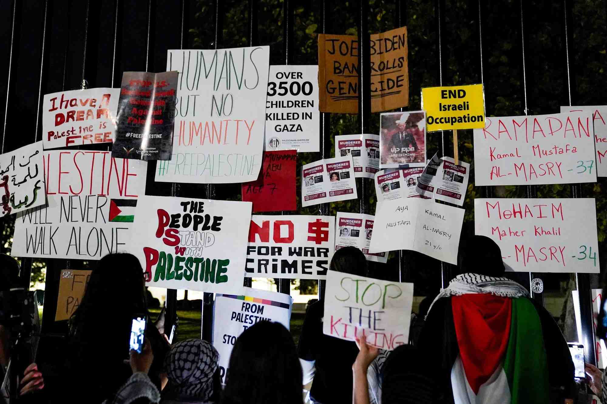 Manifestation pro-palestinienne devant la Maison Blanche à Washington, le 4 novembre 2023.