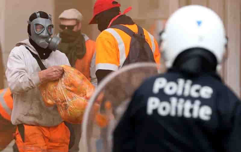 Echauffourées lors d'une manifestation anti-austérité à Bruxelles