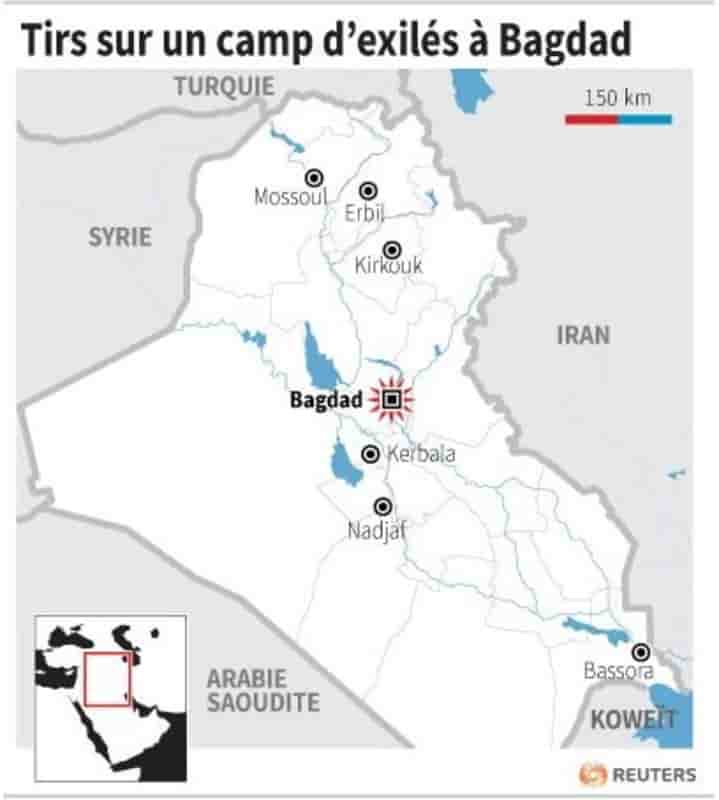 Tirs sur un camp d’exiles a bagdad