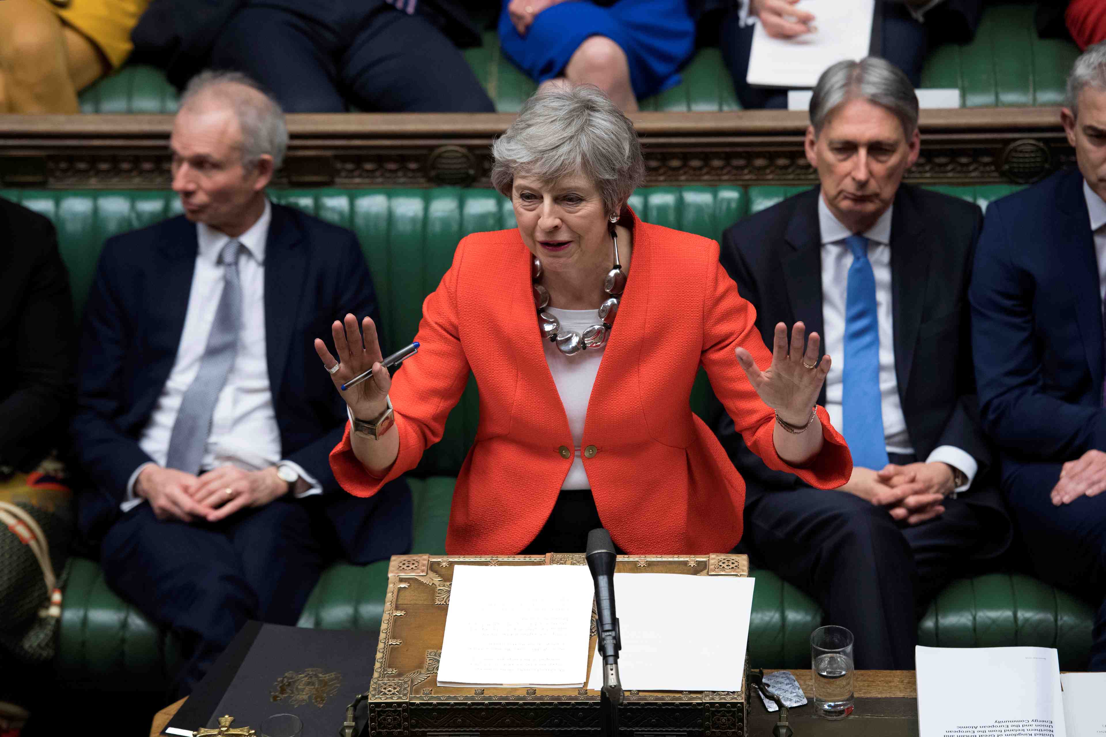 May en difficulte aux communes, ou l'accord de retrait va etre soumis a un nouveau vote