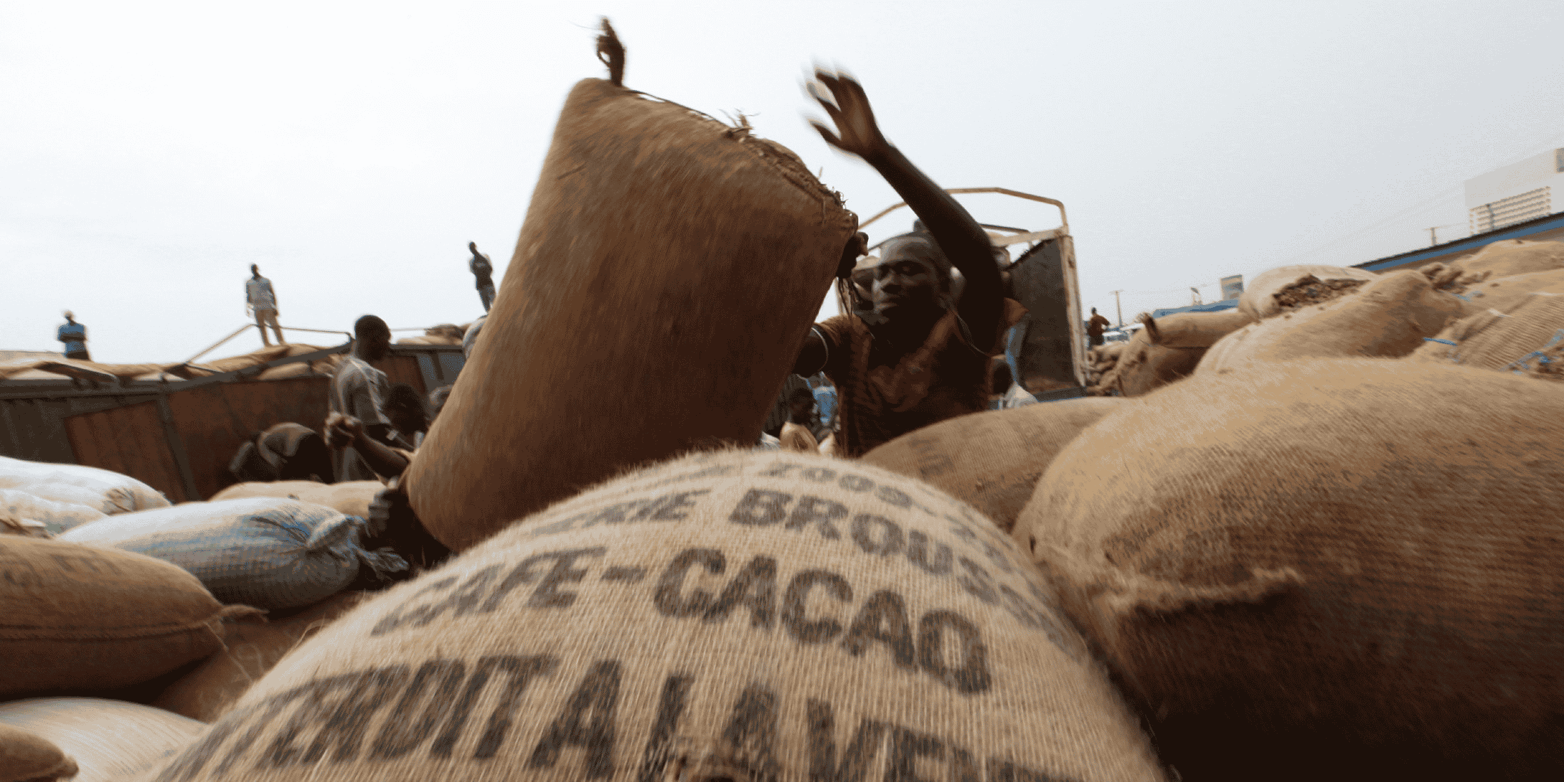 Entrepôt de cacao en Côte d'Ivoire
