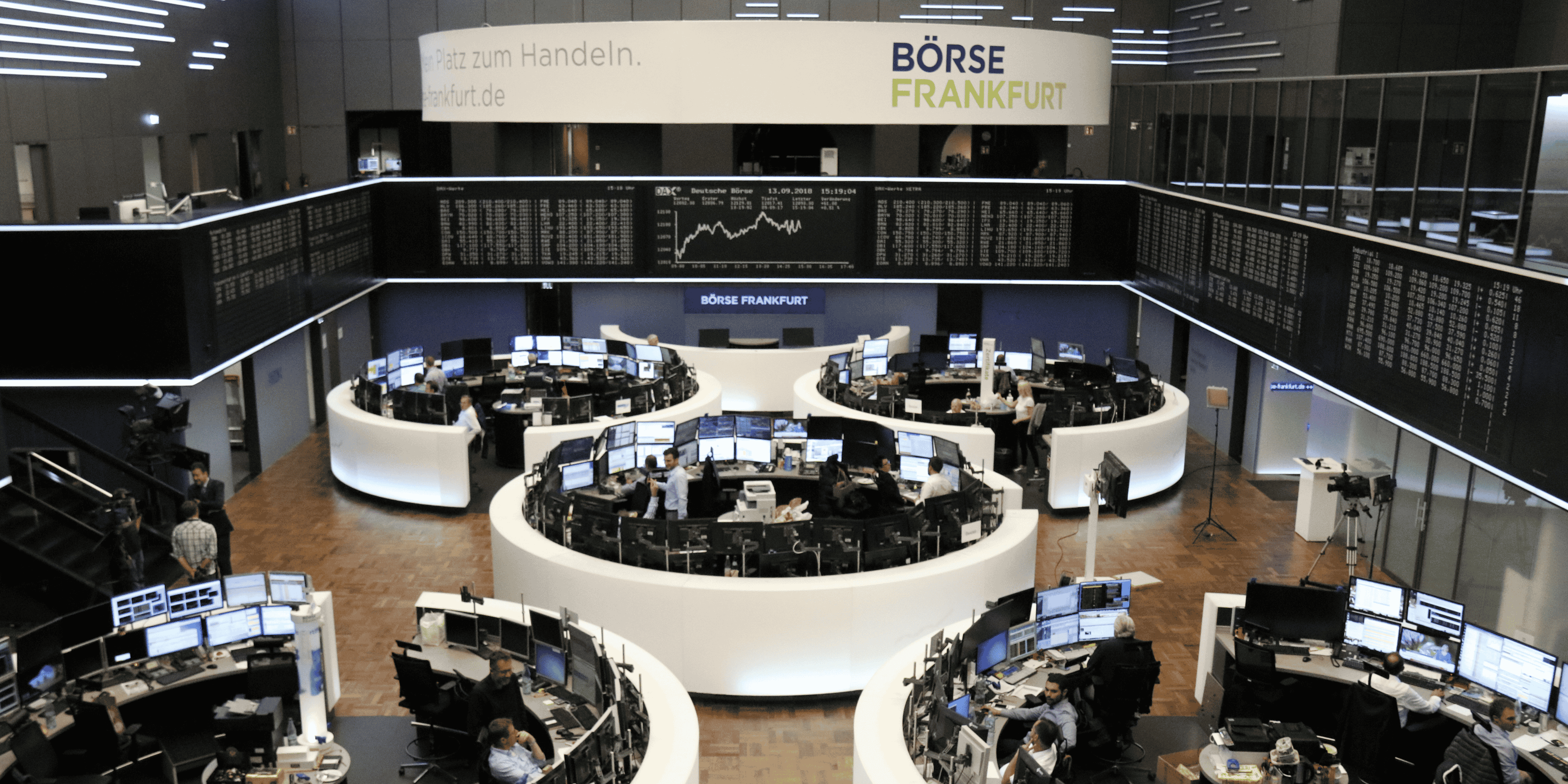 The german share price index dax graph at the stock exchange in frankfurt