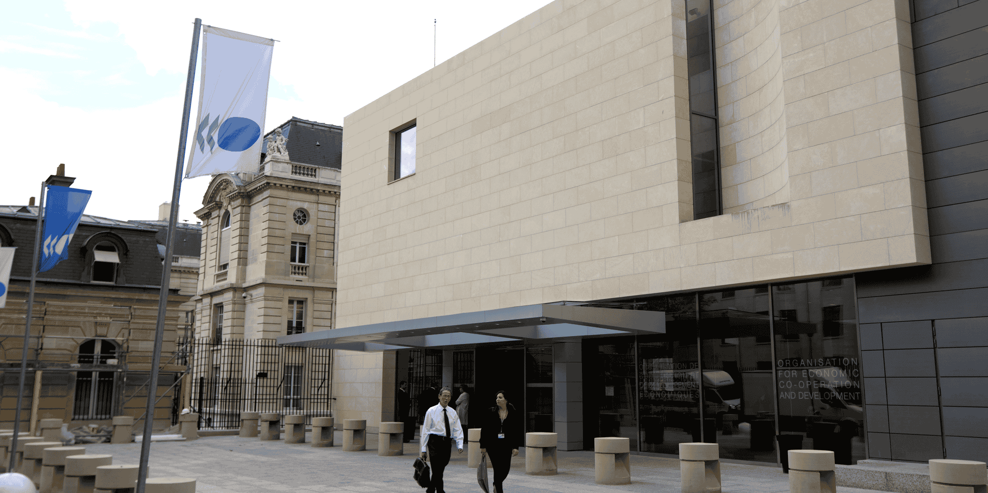 Photo d'archives du siege de l'organisation de cooperation et de developpement economiques (ocde) a paris, en france